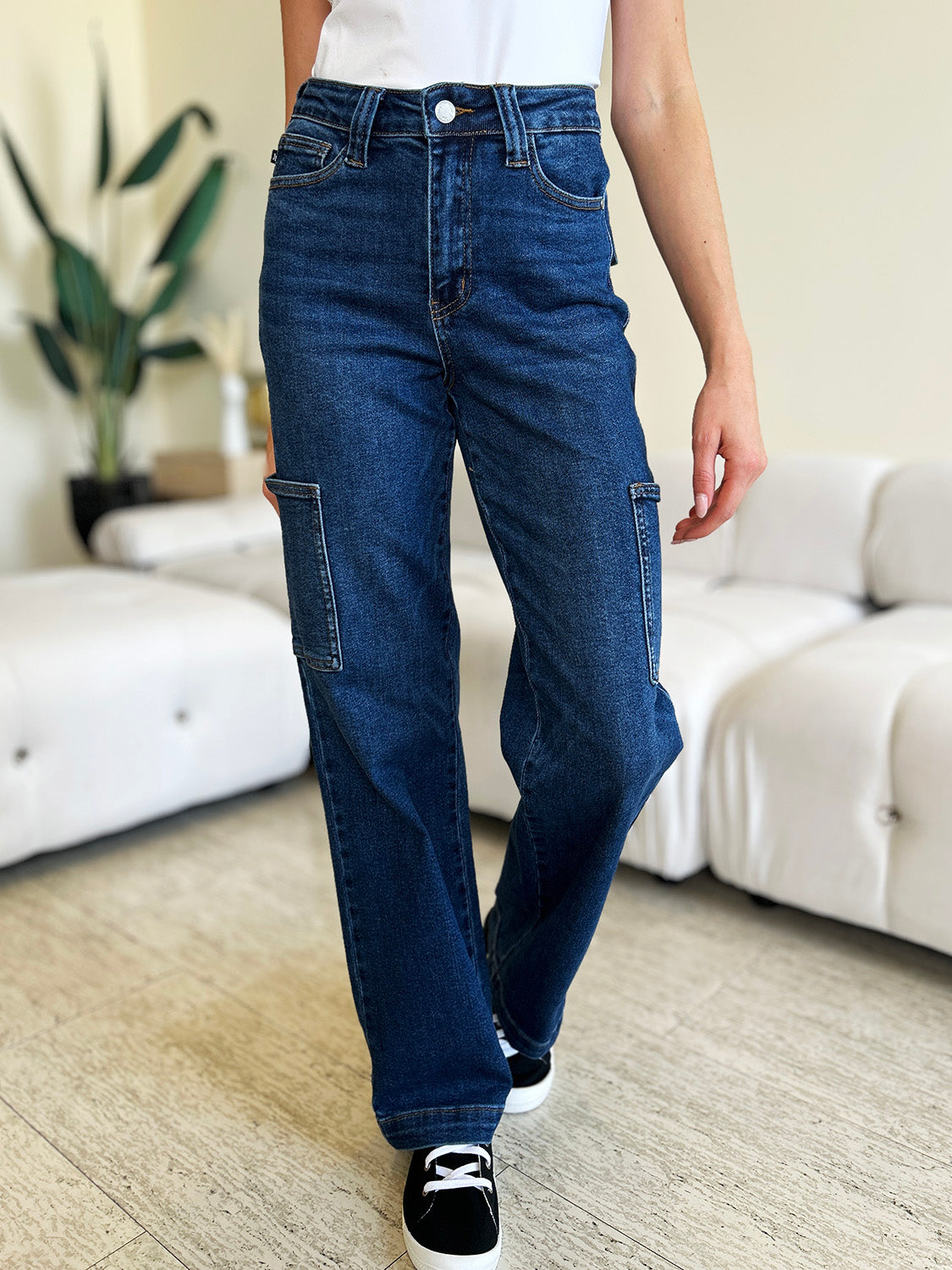 Ally High Rise Straight Cargo Jeans