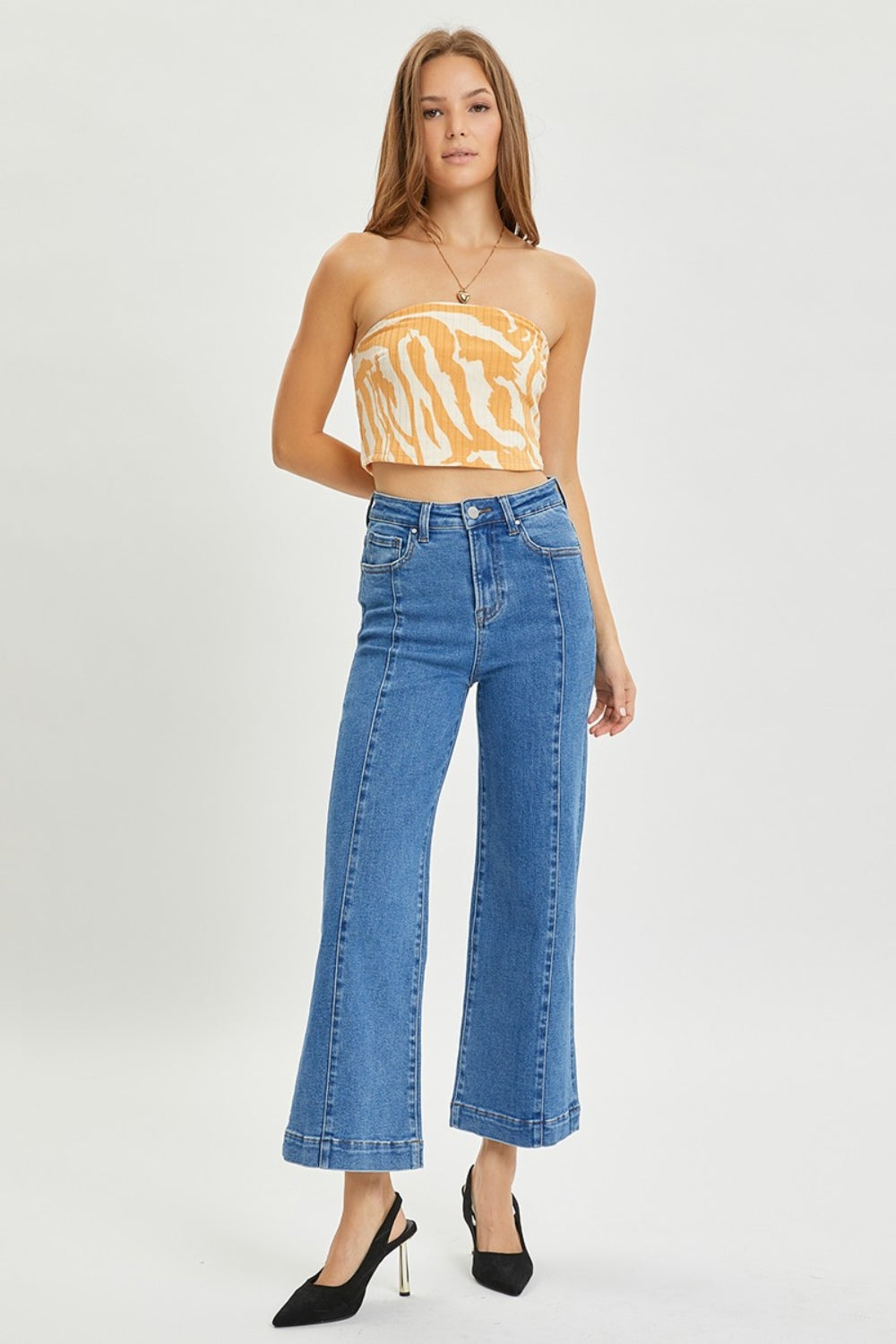 Lorna High Rise Wide Leg Cropped Jeans