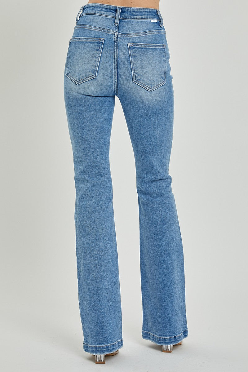 Chrissy High Rise Button Fly Bootcut Jeans