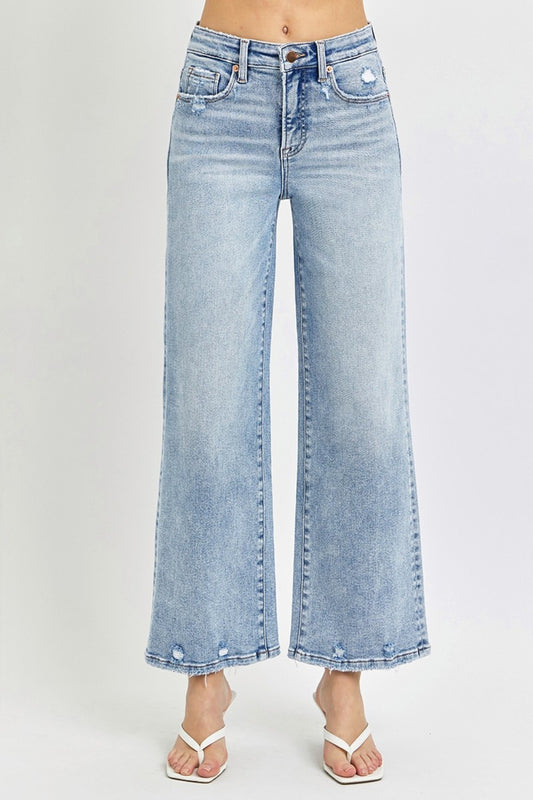 Monica Tummy Control High Rise Crop Wide Leg Jeans
