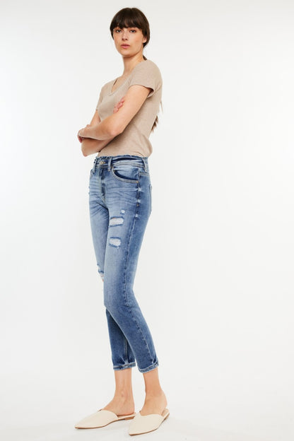 Danielle High Rise Distressed Mom Jeans