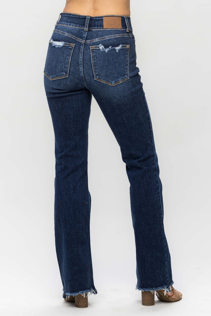 Aurelia High Rise Frayed Hem Vintage Bootcut Jeans