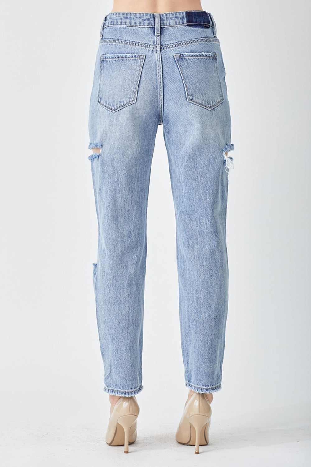 Lenora High Rise Slim Barrel Distressed Cropped Jeans