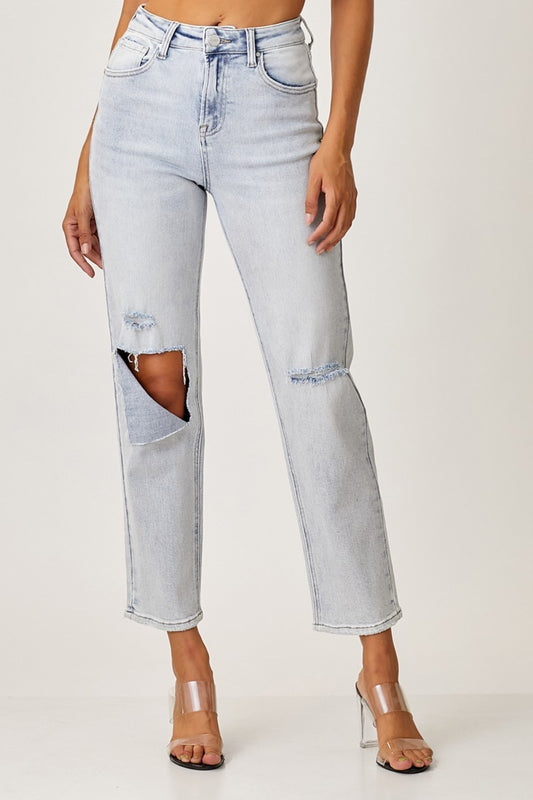 Lark High Rise Ripped Knee Relaxed Jeans