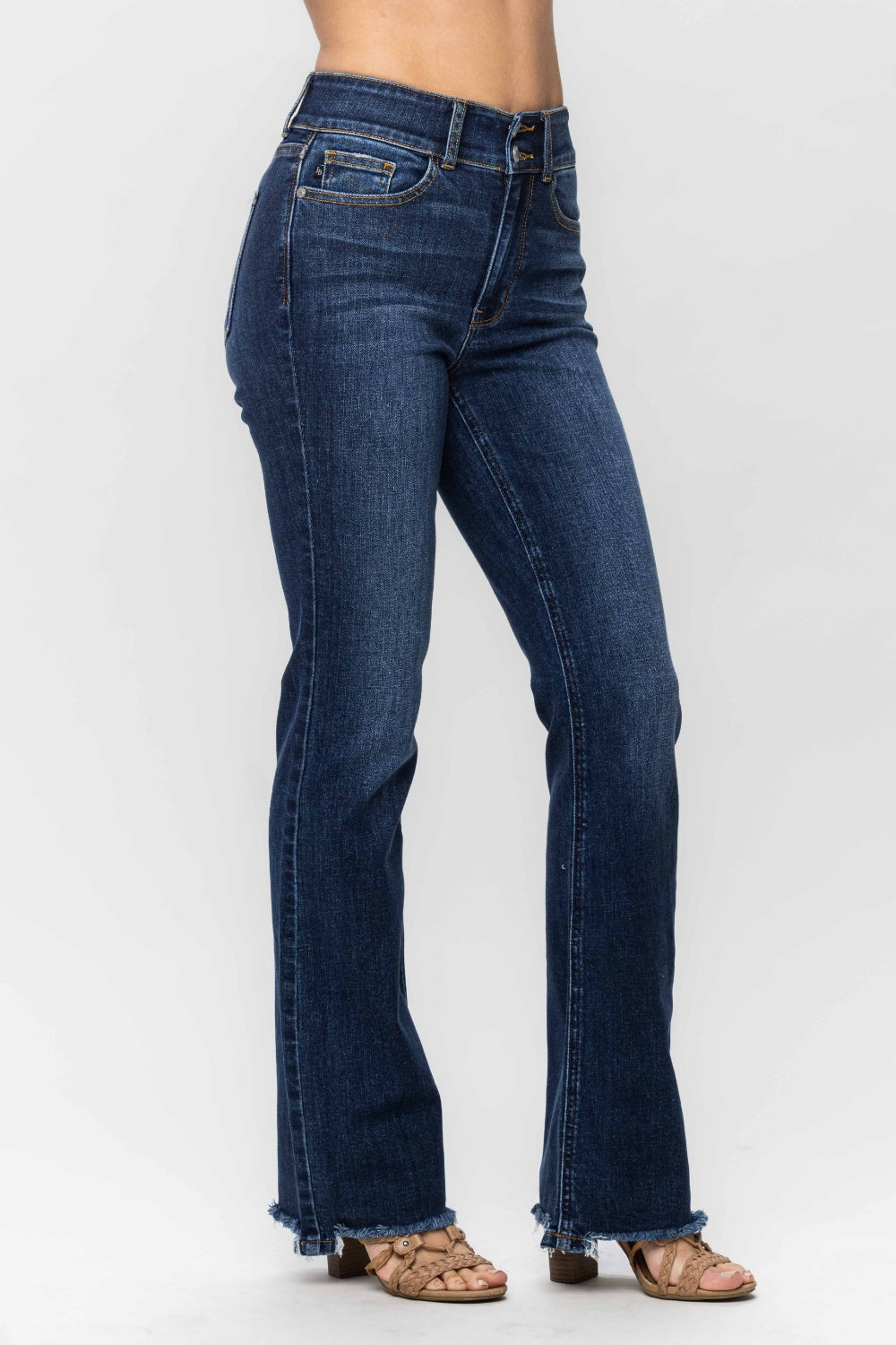 Aurelia High Rise Frayed Hem Vintage Bootcut Jeans