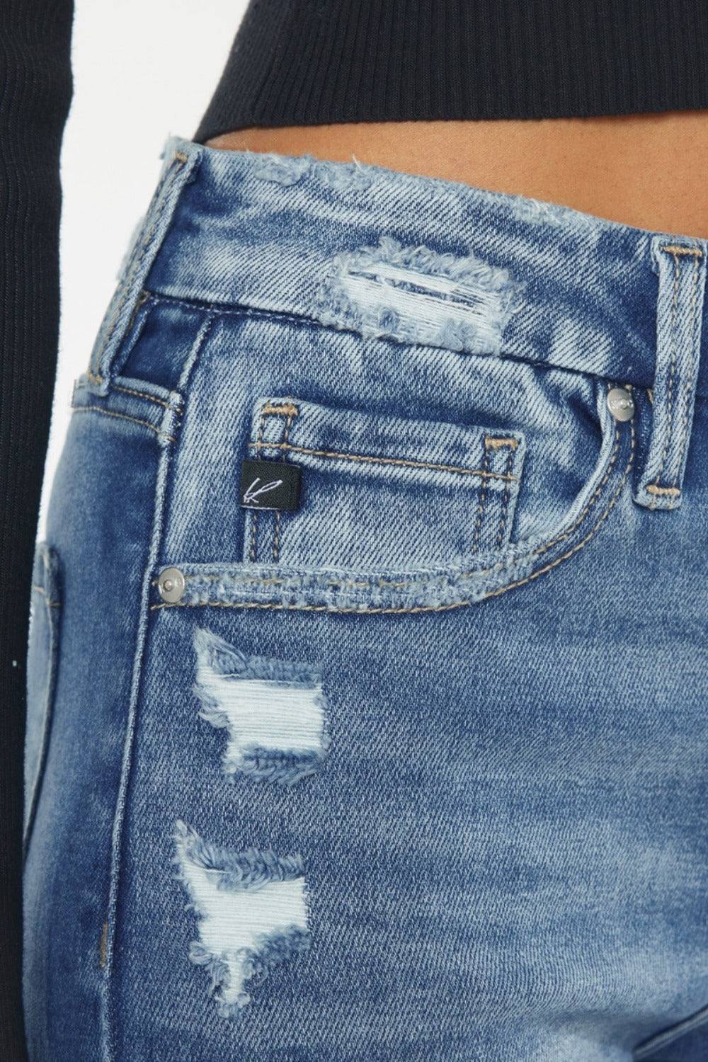 Connie High Rise Wide Waistband Slim Straight Jeans
