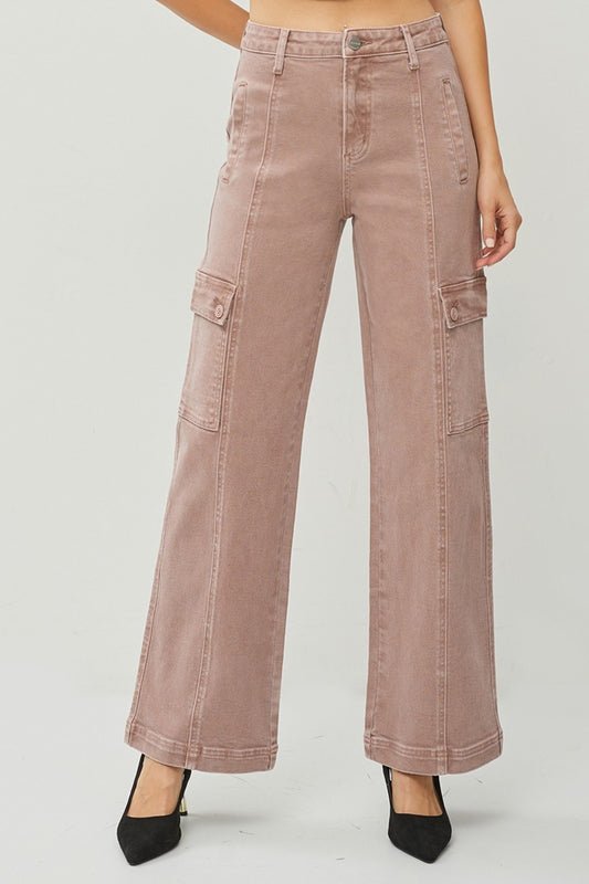 Leighanna High Rise Wide Leg Cargo Jeans
