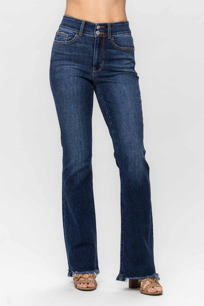 Aurelia High Rise Frayed Hem Vintage Bootcut Jeans