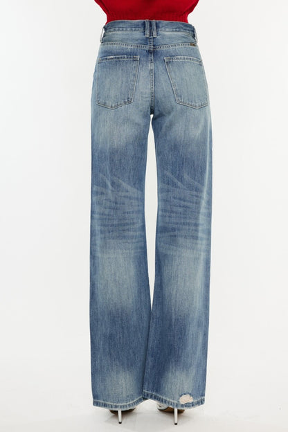 Lena High Rise Distressed Bootcut Jeans