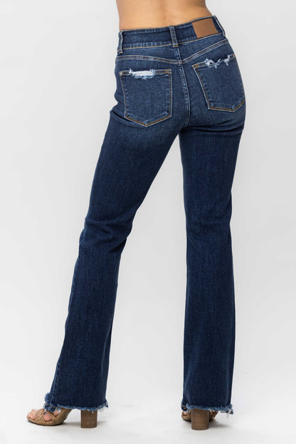 Aurelia High Rise Frayed Hem Vintage Bootcut Jeans