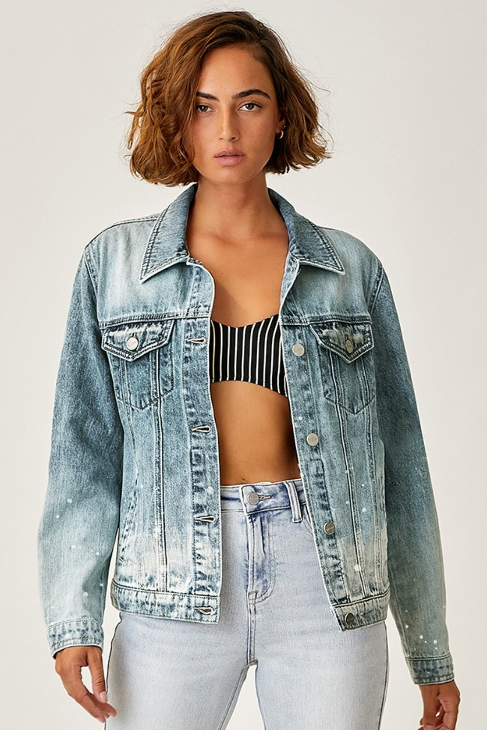 Dani Bleached Ombre Washed Denim Jacket