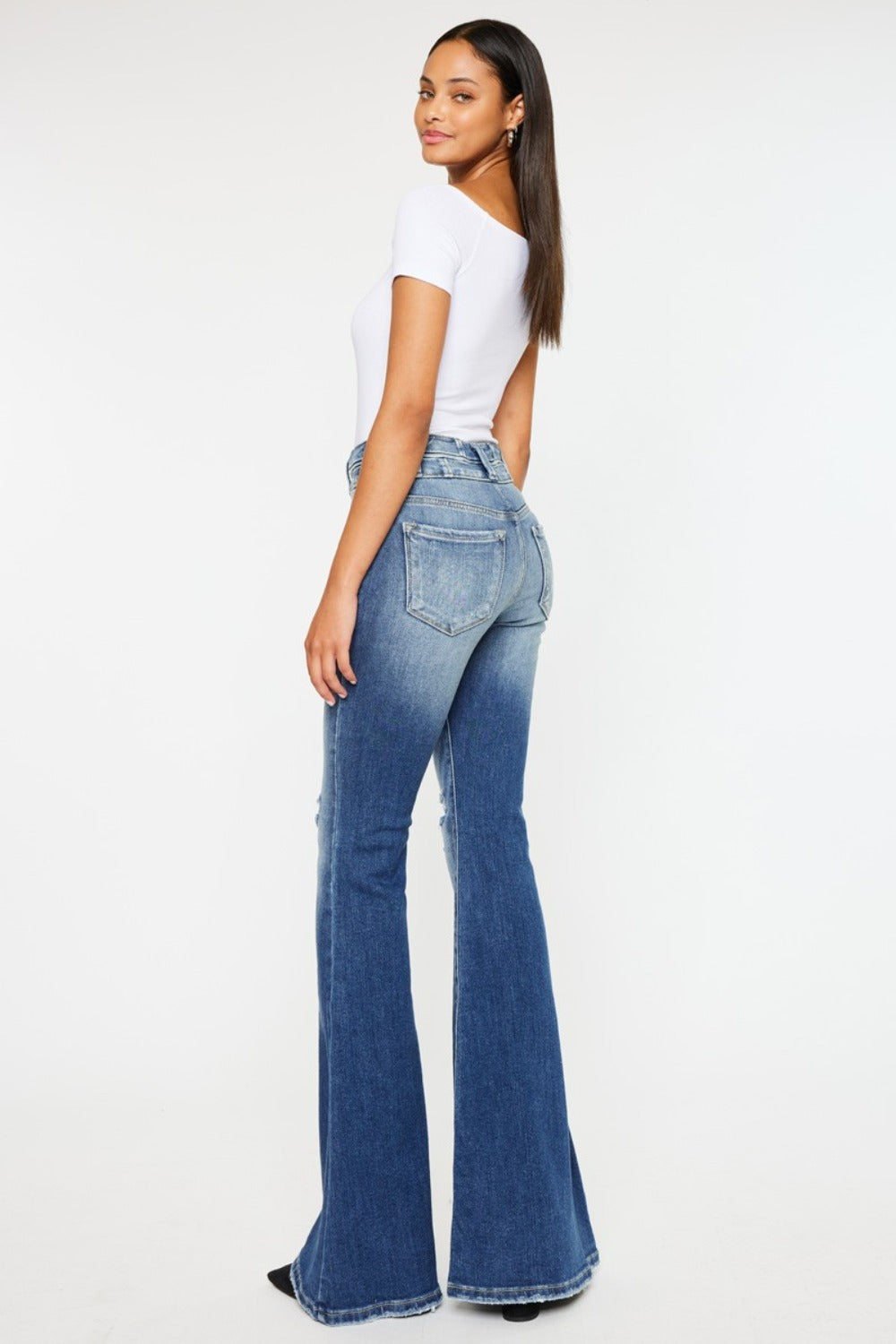 Parker High Rise Double Button Super Flare Jeans