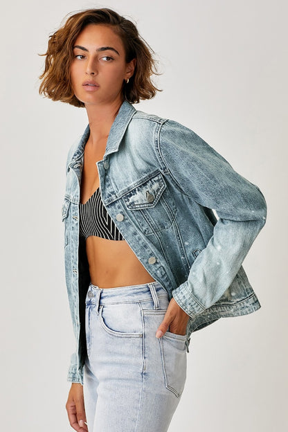 Dani Bleached Ombre Washed Denim Jacket