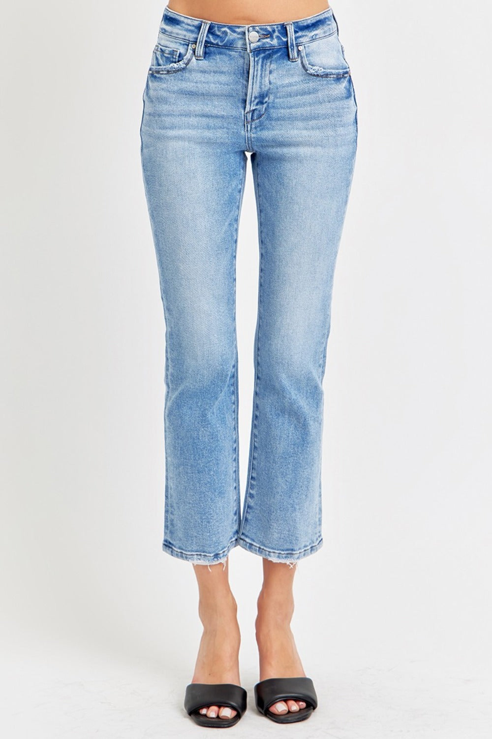 Brent Low Rise Cropped Slim Straight Jeans