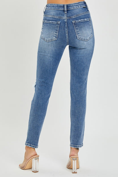 Whitney High Rise Distressed Knee Skinny Jeans