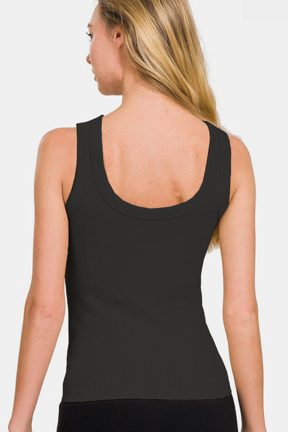 Zenana Reversible Washed Ribbed Tank