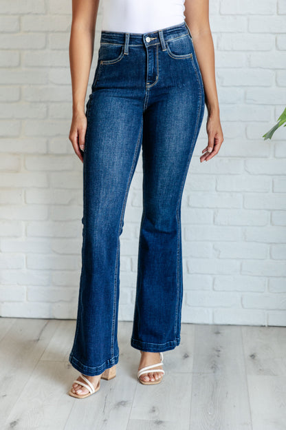 Macy High Rise Side Seam Detail Flare Jeans