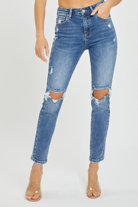 Whitney High Rise Distressed Knee Skinny Jeans