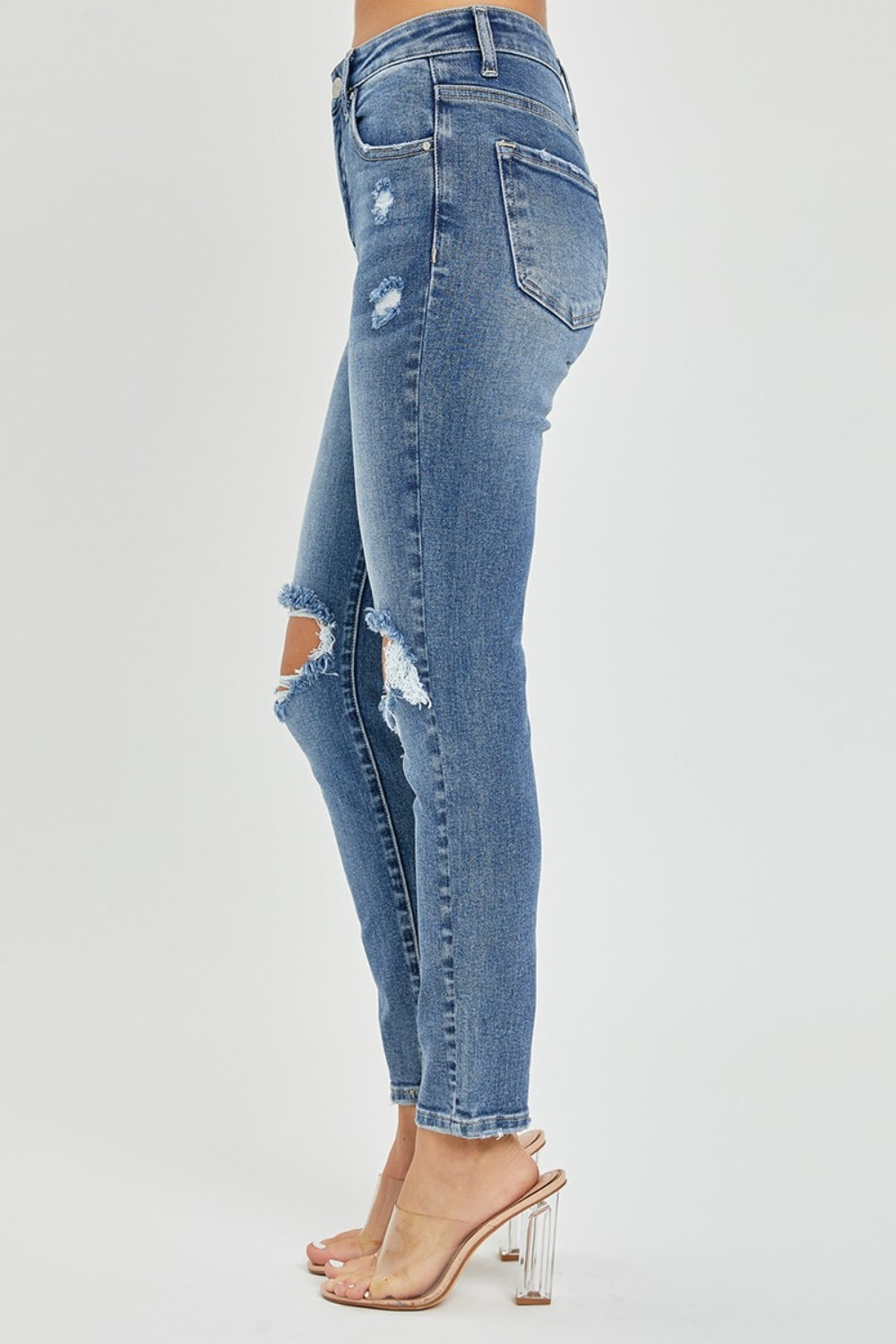 Whitney High Rise Distressed Knee Skinny Jeans