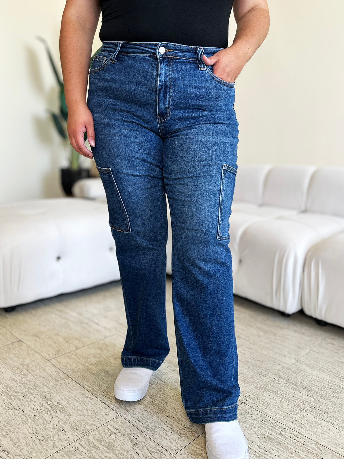 Ally High Rise Straight Cargo Jeans