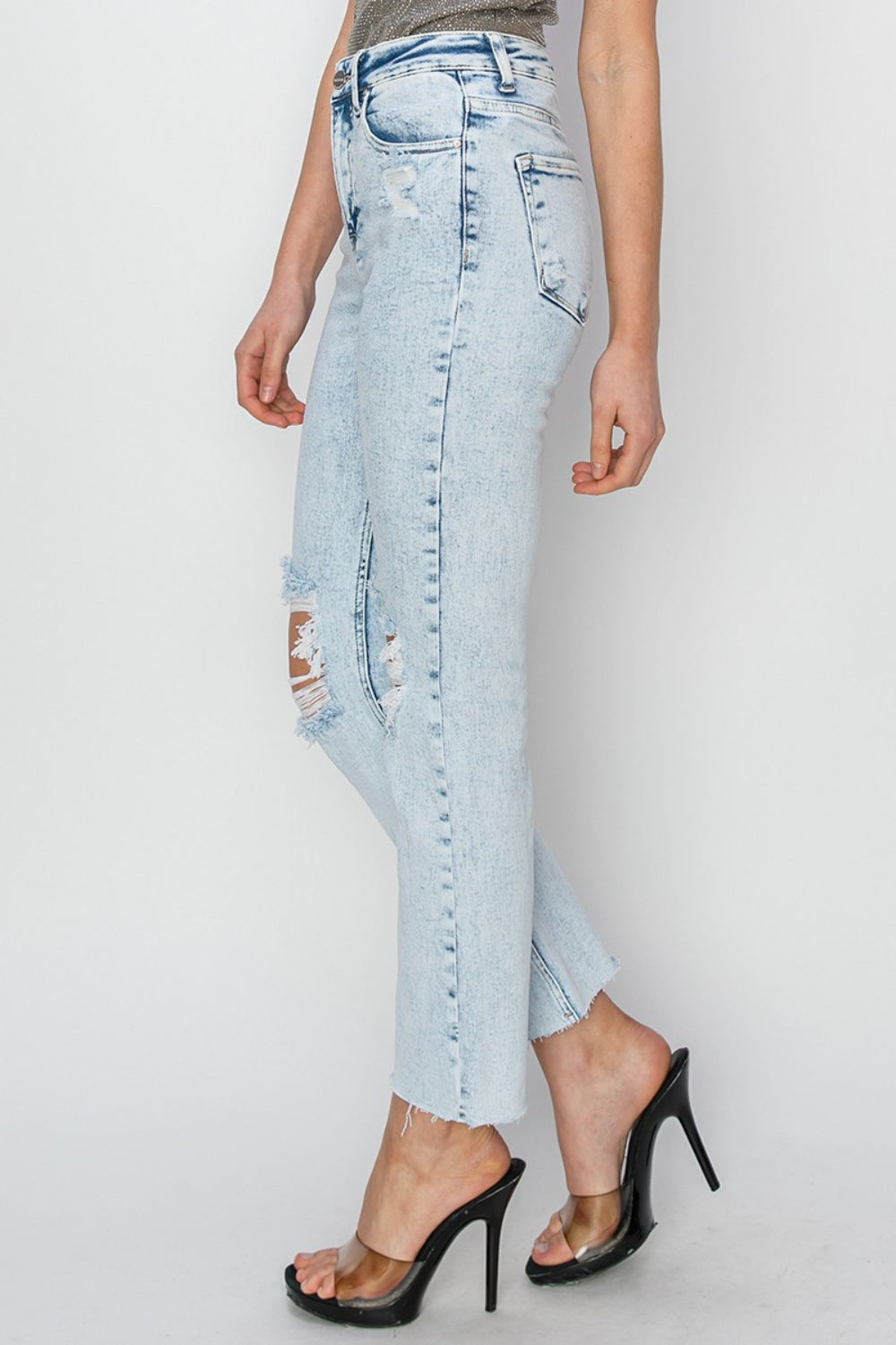 Harlow High Rise Distressed Ankle Jeans