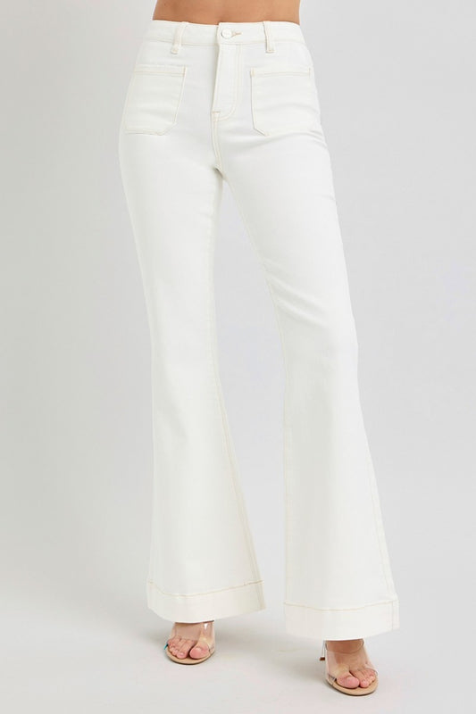 Robby High Rise Front Patch Pocket Flare Jeans