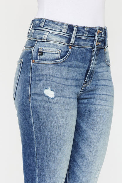 Parker High Rise Double Button Super Flare Jeans