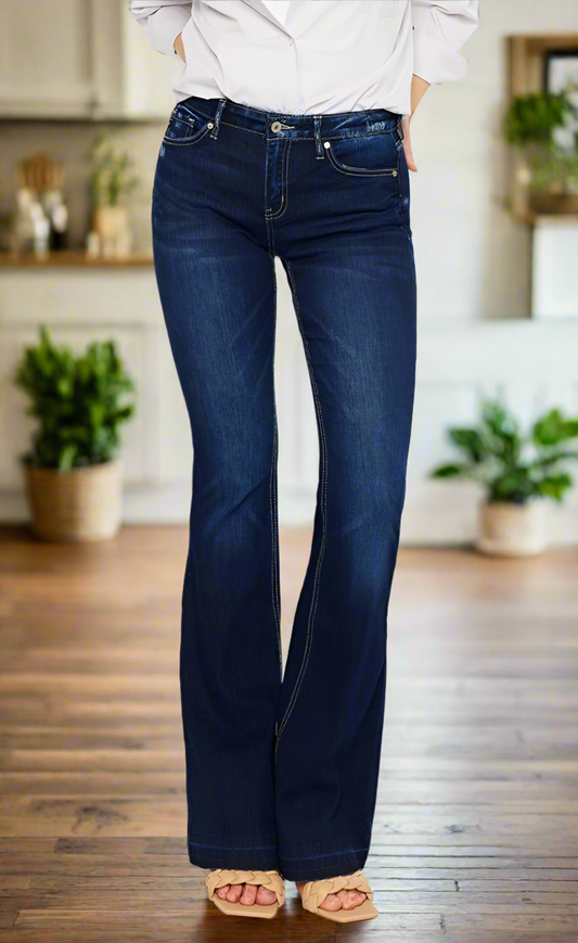 Robin Mid Rise Slim Flare Jeans