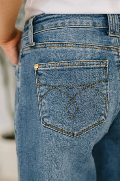Bella High Waist Soft Barrel Stitch Thru Pocket Jeans