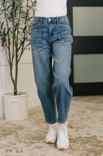 Bella High Waist Soft Barrel Stitch Thru Pocket Jeans