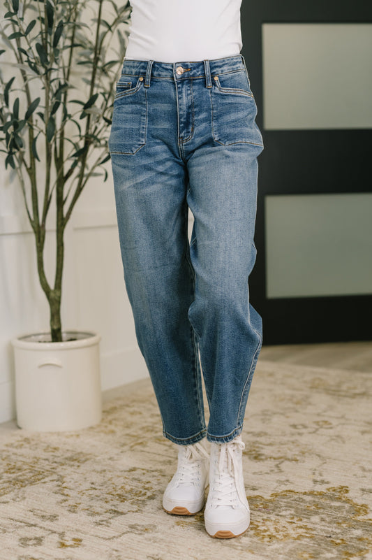 Bella High Waist Soft Barrel Stitch Thru Pocket Jeans