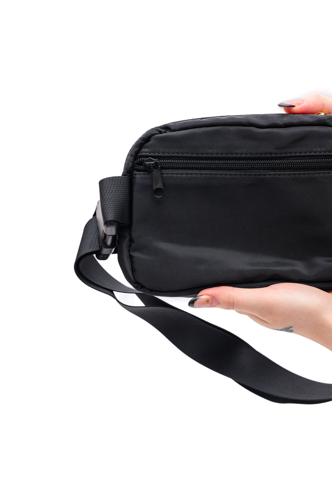 Everywhere I Go Crossbody Belt Bag in Black