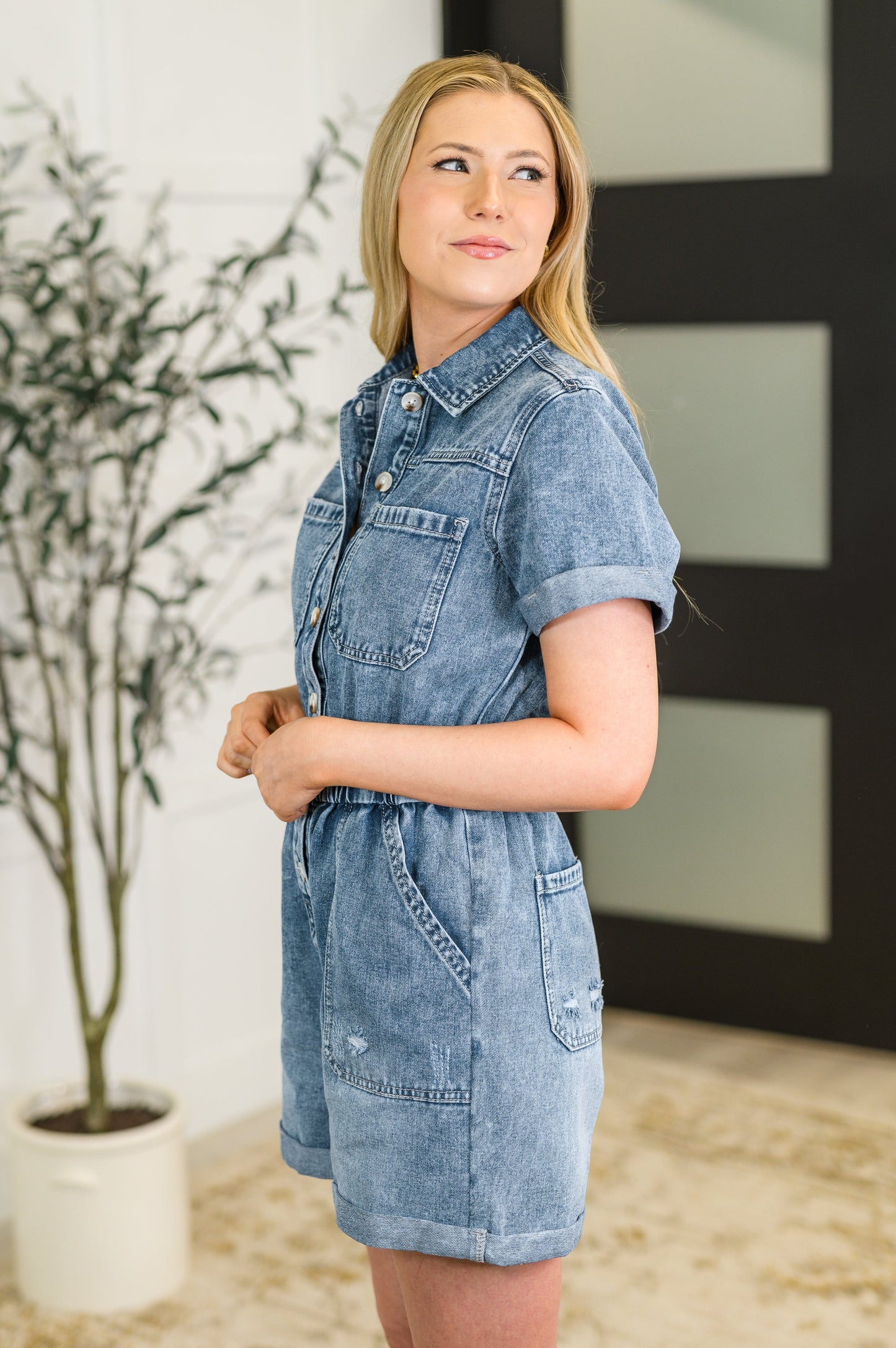 Always Relevant Denim Romper