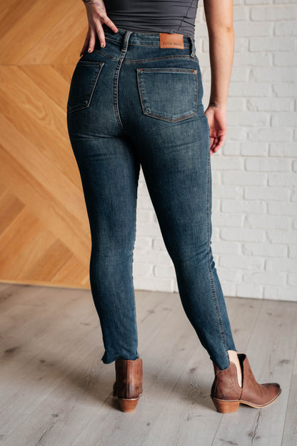 Tessa High Rise Tummy Control Step Hem Skinny Jeans