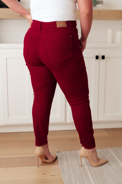 Wanda High Rise Control Top Skinny Jeans in Scarlet