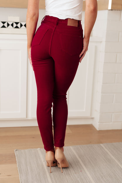 Wanda High Rise Control Top Skinny Jeans in Scarlet