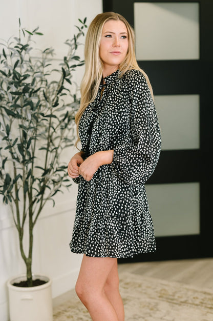 A Cheeky Little Time Tiered Dress in Black - Driftwood Boutique