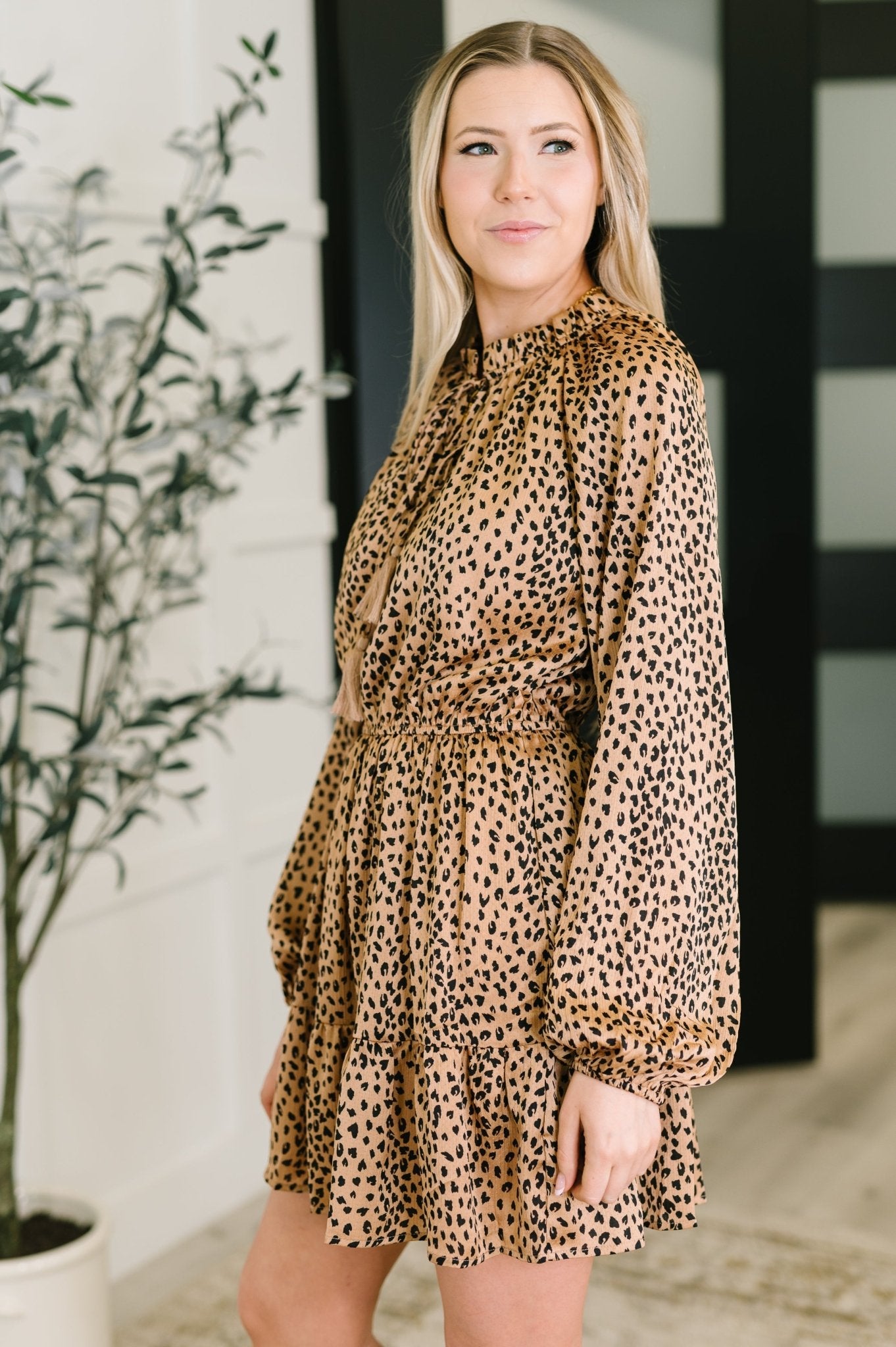 A Cheeky Little Time Tiered Dress in Pecan Brown - Driftwood Boutique