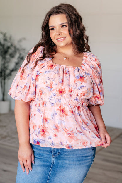 A Powerful Force Square Neck Balloon Sleeve Blouse - Driftwood Boutique