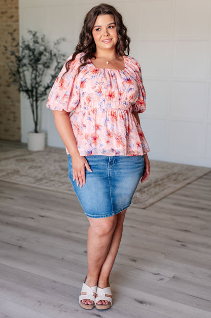 A Powerful Force Square Neck Balloon Sleeve Blouse - Driftwood Boutique