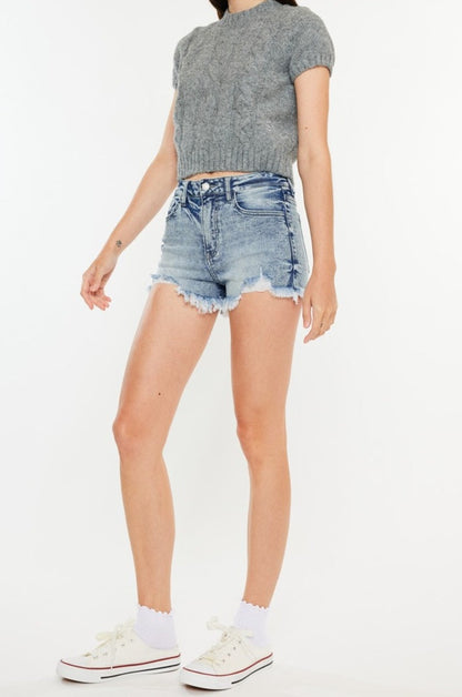 Millie High Rise Frayed Hem Denim Shorts