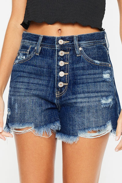 Marisa Raw Hem Button-Fly Denim Shorts