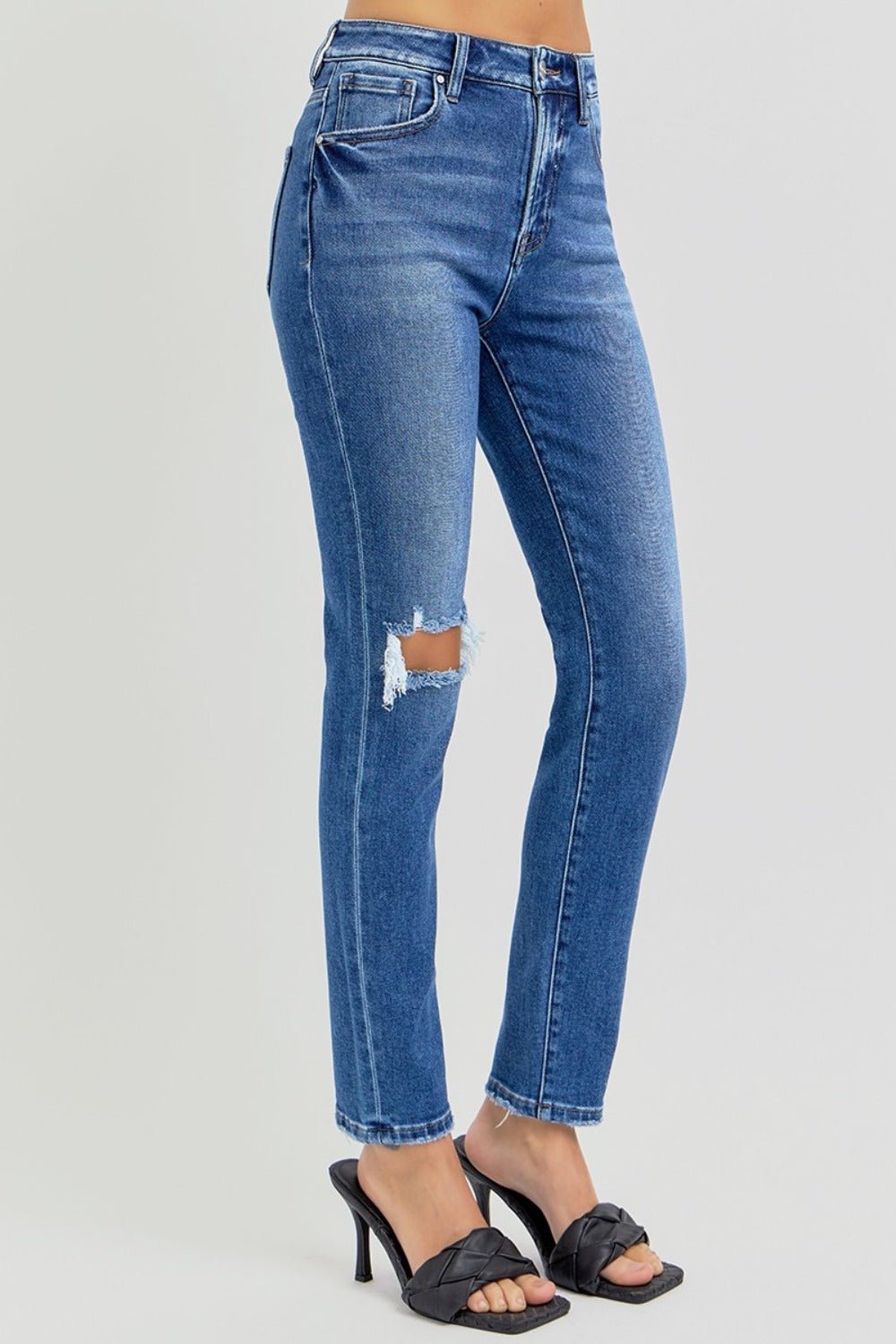Addie High Rise Distressed Skinny Jeans - Driftwood Boutique