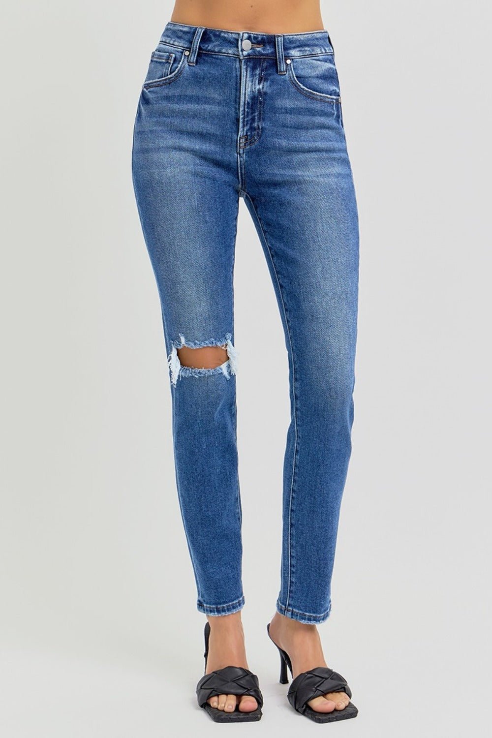 Addie High Rise Distressed Skinny Jeans - Driftwood Boutique