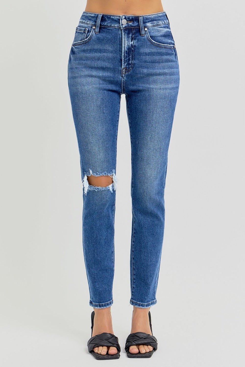 Addie High Rise Distressed Skinny Jeans - Driftwood Boutique