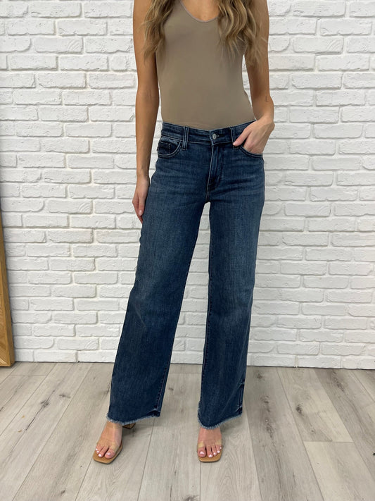 Addie Mid Rise Vintage Wash Wide Leg Jeans - Driftwood Boutique