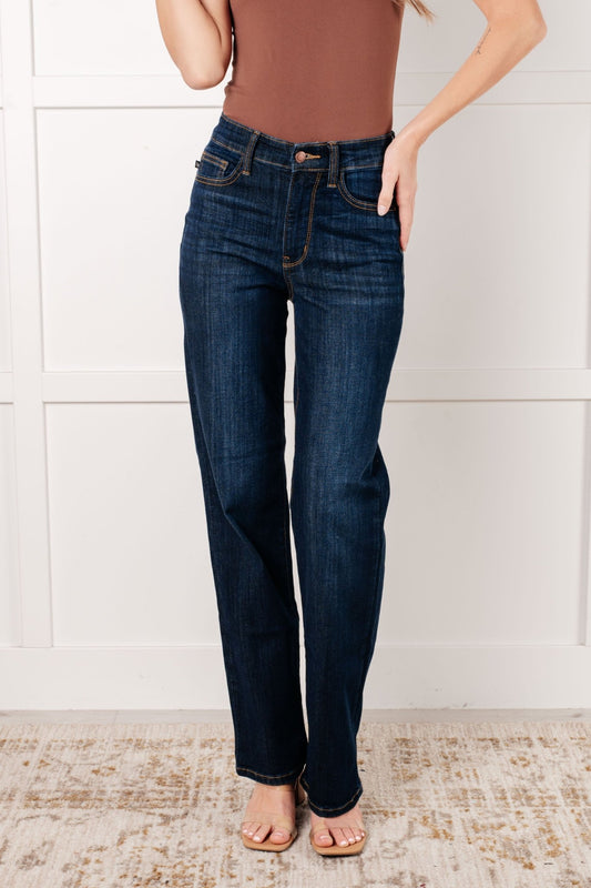 Alaina High Rise Classic Straight Jeans - Driftwood Boutique