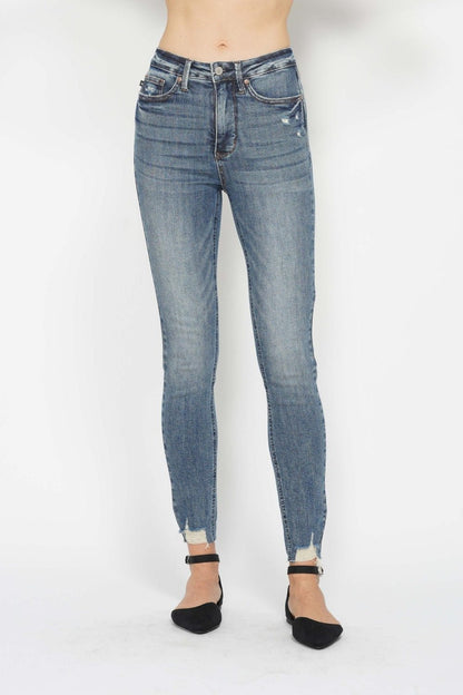Alba High Rise Tummy Control Vintage Wash Distressed Skinny Jeans - Driftwood Boutique