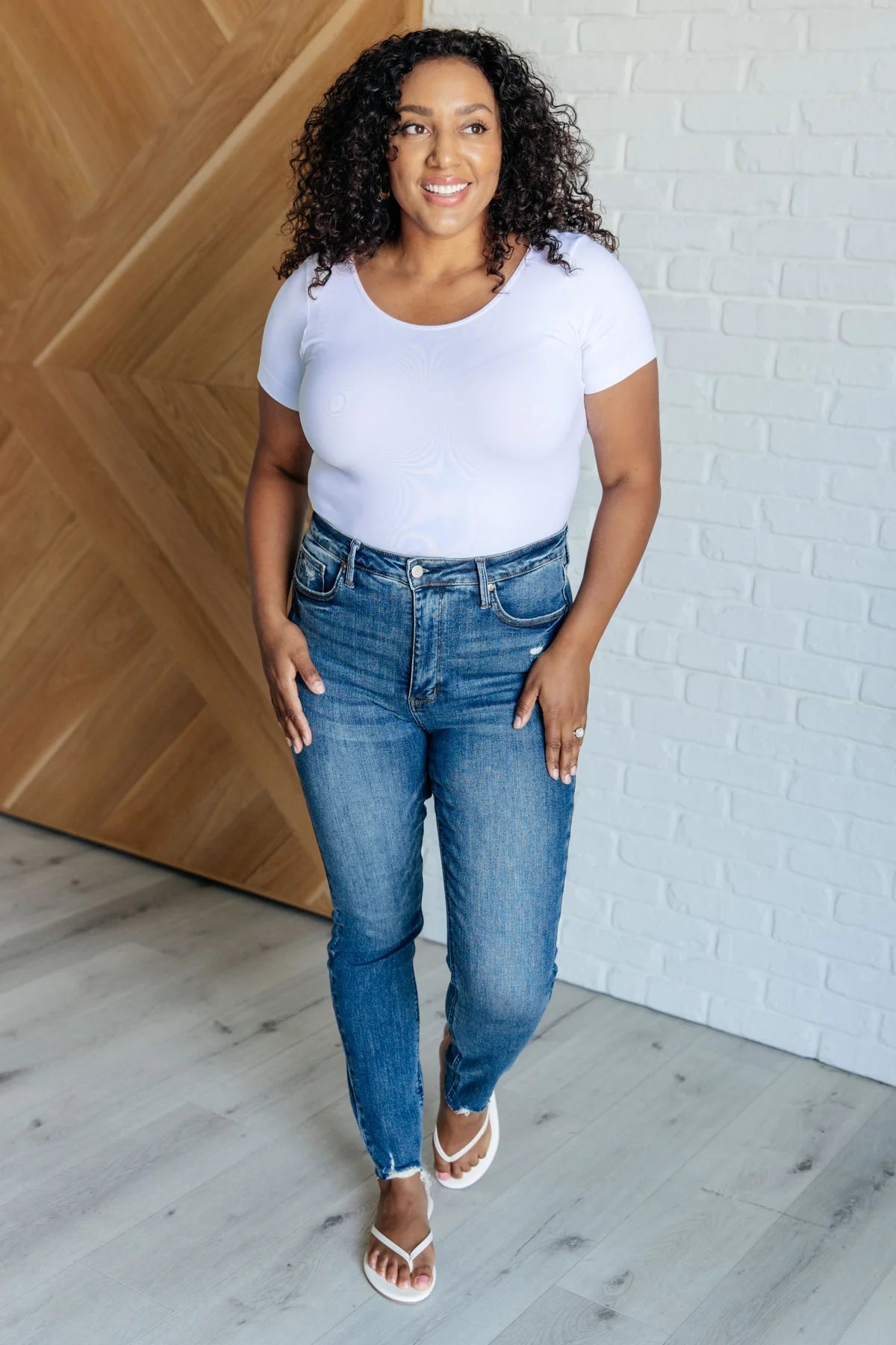 Alba High Rise Tummy Control Vintage Wash Distressed Skinny Jeans - Driftwood Boutique