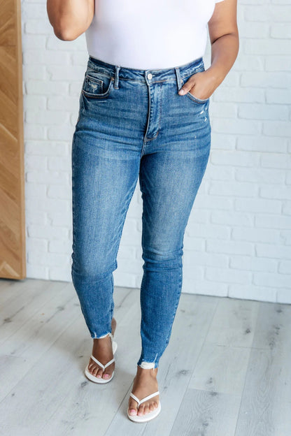 Alba High Rise Tummy Control Vintage Wash Distressed Skinny Jeans - Driftwood Boutique